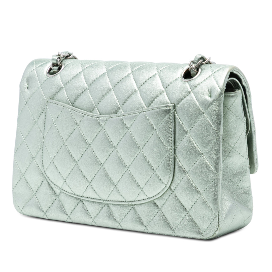 Chanel Medium Classic Metallic Cuir d’agneau Double rabat