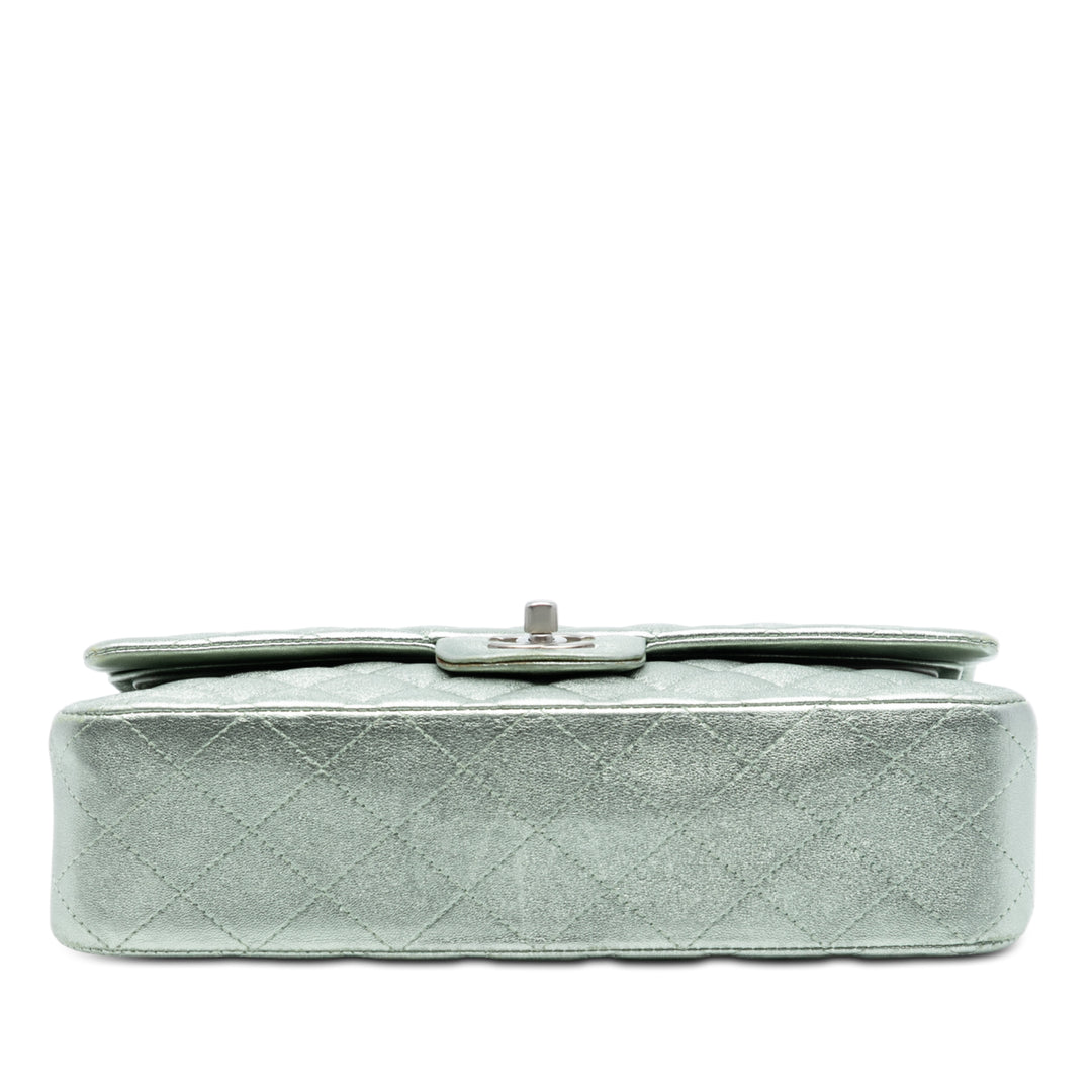Chanel Medium Classic Metallic Cuir d’agneau Double rabat