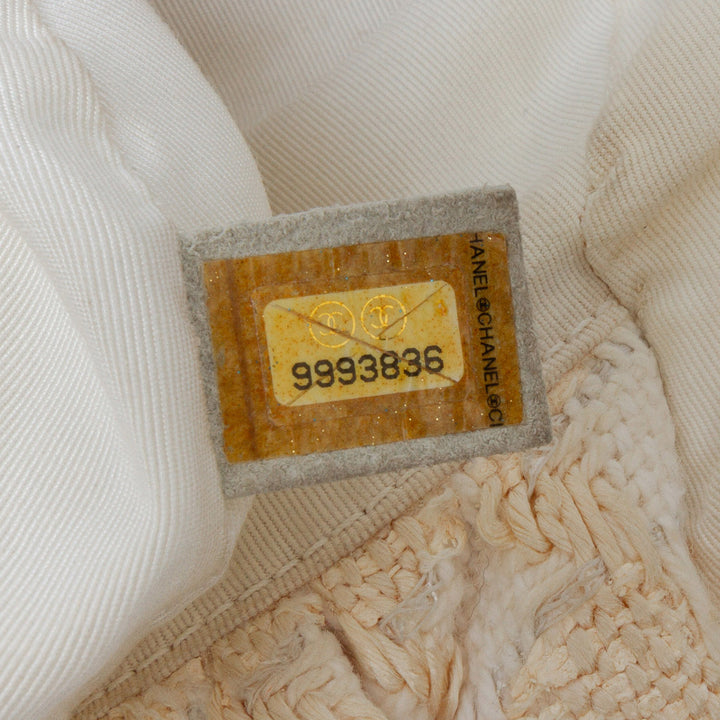 Tweed Boucle Knitting Top Handle Bag White - Gaby Paris