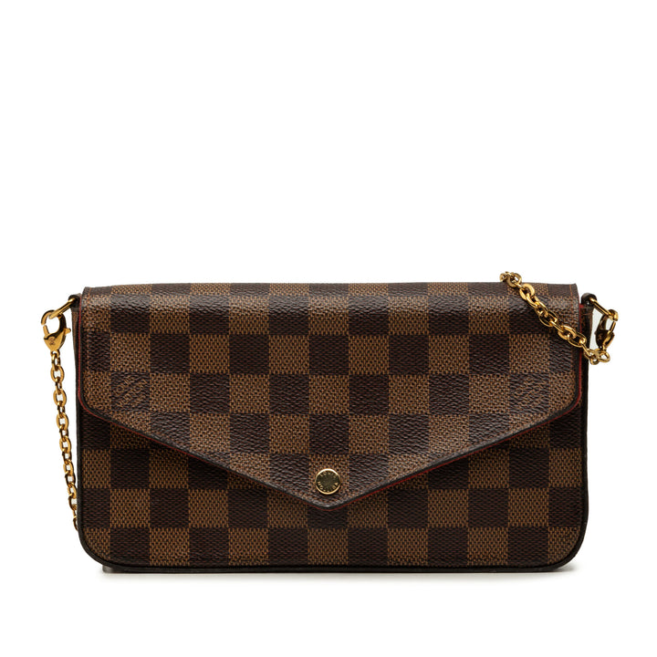Pochette Felicie Damier Ébène Marron