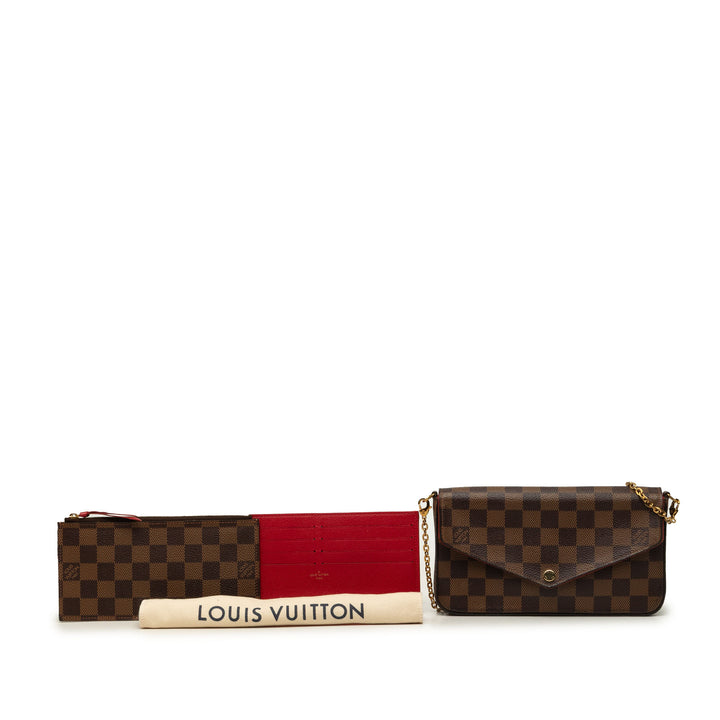 Pochette Felicie Damier Ébène Marron