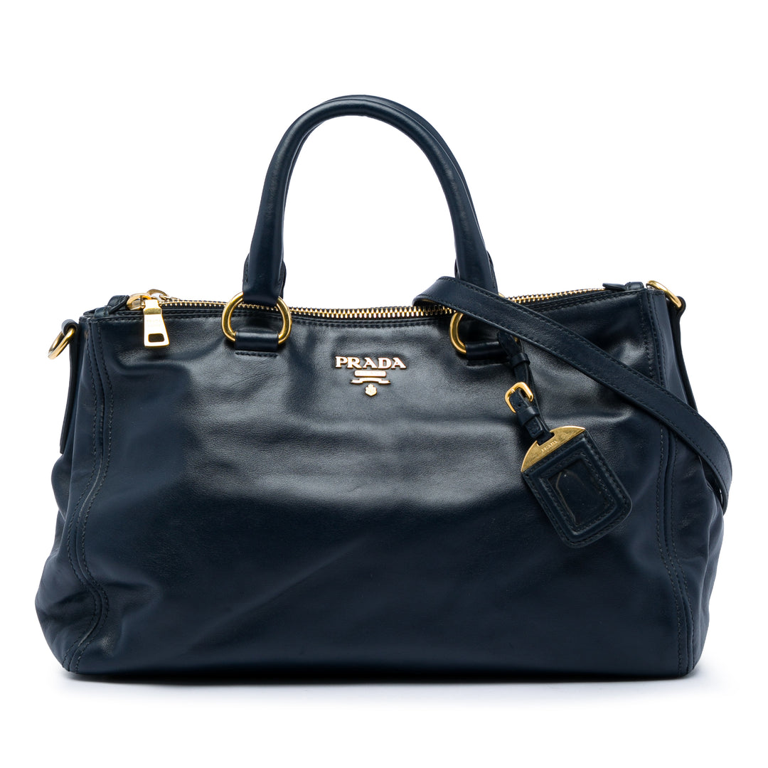 Prada Soft Veau Double Zip Convertible Cabas