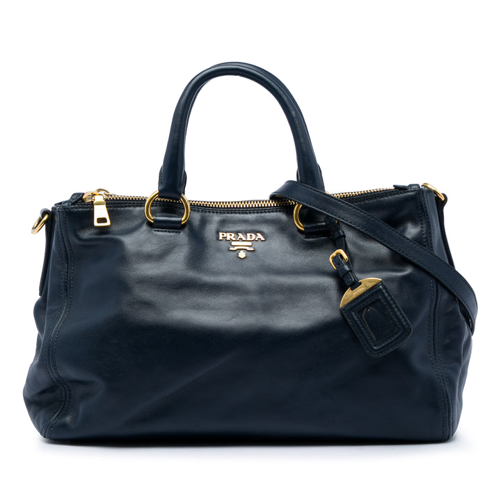Prada Soft Veau Double Zip Convertible Cabas