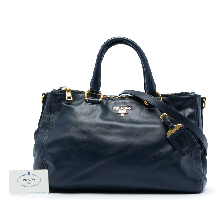 Prada Soft Veau Double Zip Convertible Cabas