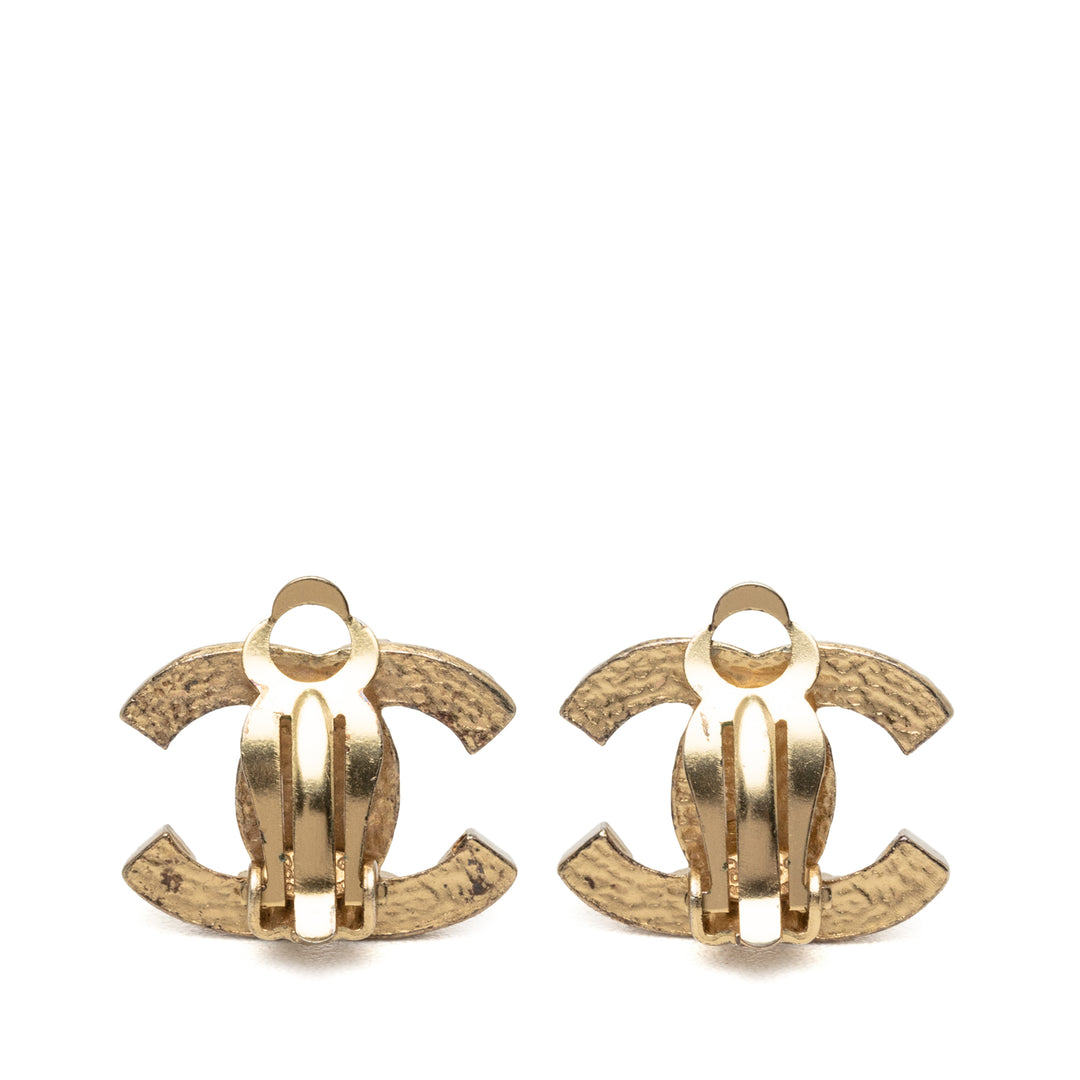 Chanel CC plaqué Spiked À clip Boucles d'oreilles Métal