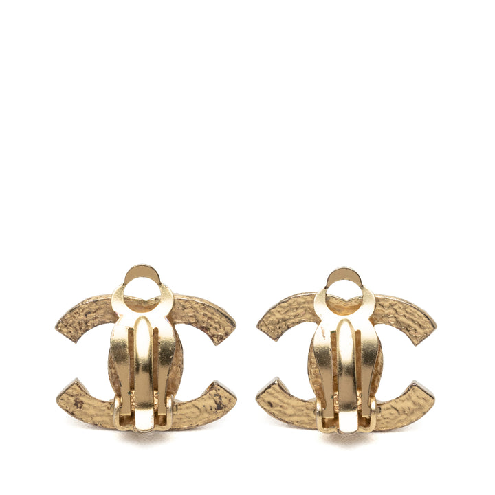 Chanel CC plaqué Spiked À clip Boucles d'oreilles Métal