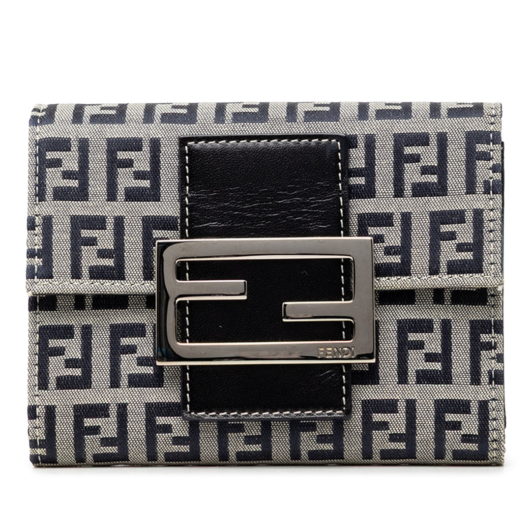 Fendi Zucchino Toile Trifold Portefeuille