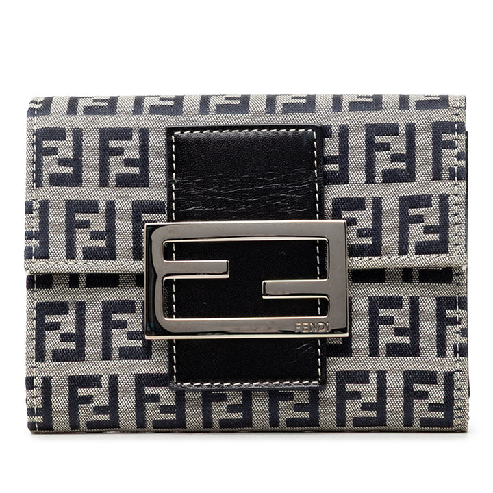 Fendi Zucchino Toile Trifold Portefeuille