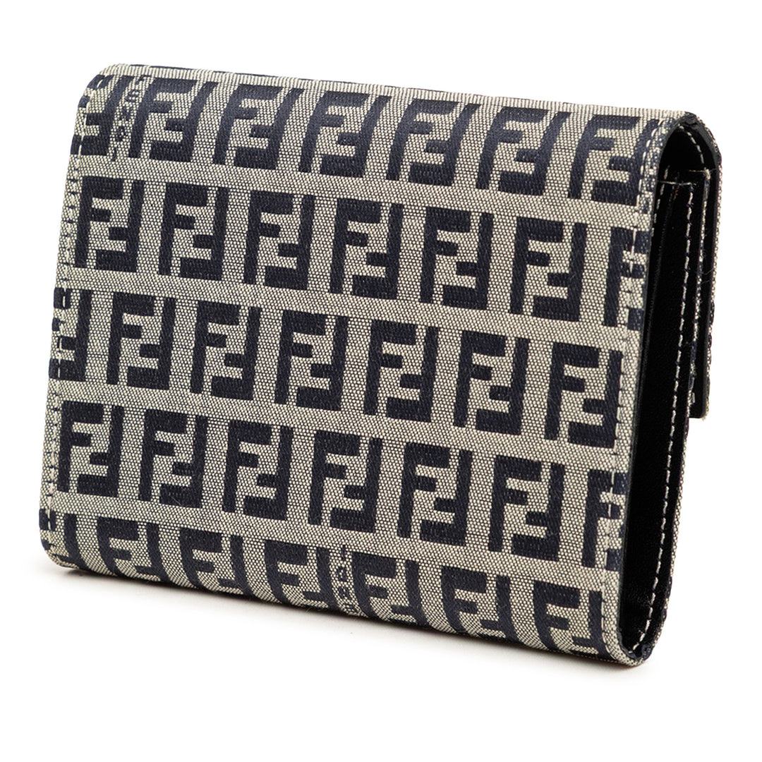 Fendi Zucchino Toile Trifold Portefeuille