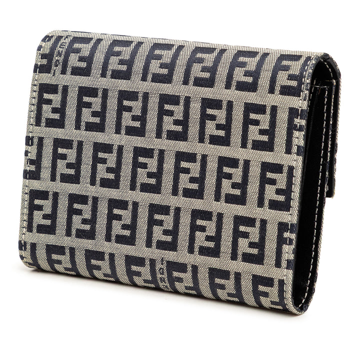 Fendi Zucchino Toile Trifold Portefeuille