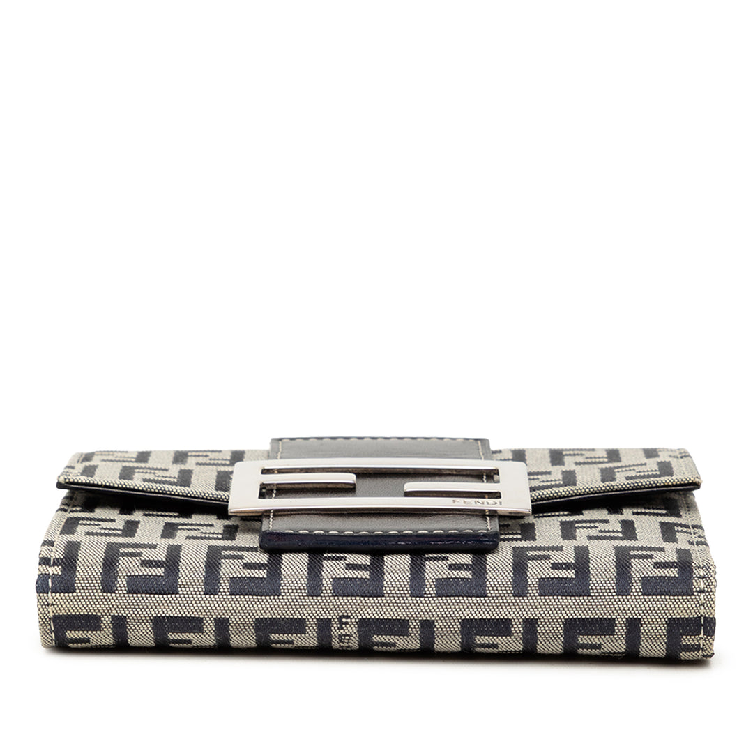 Fendi Zucchino Toile Trifold Portefeuille