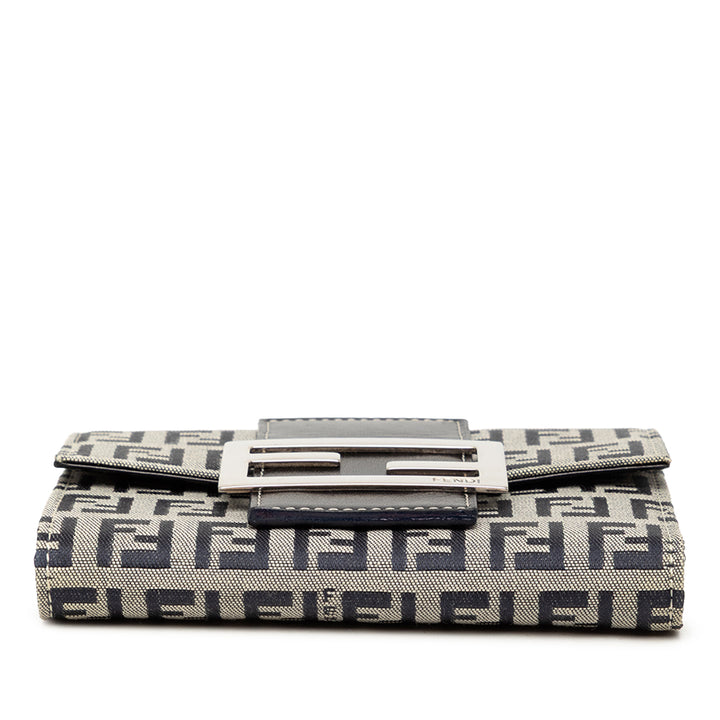 Fendi Zucchino Toile Trifold Portefeuille