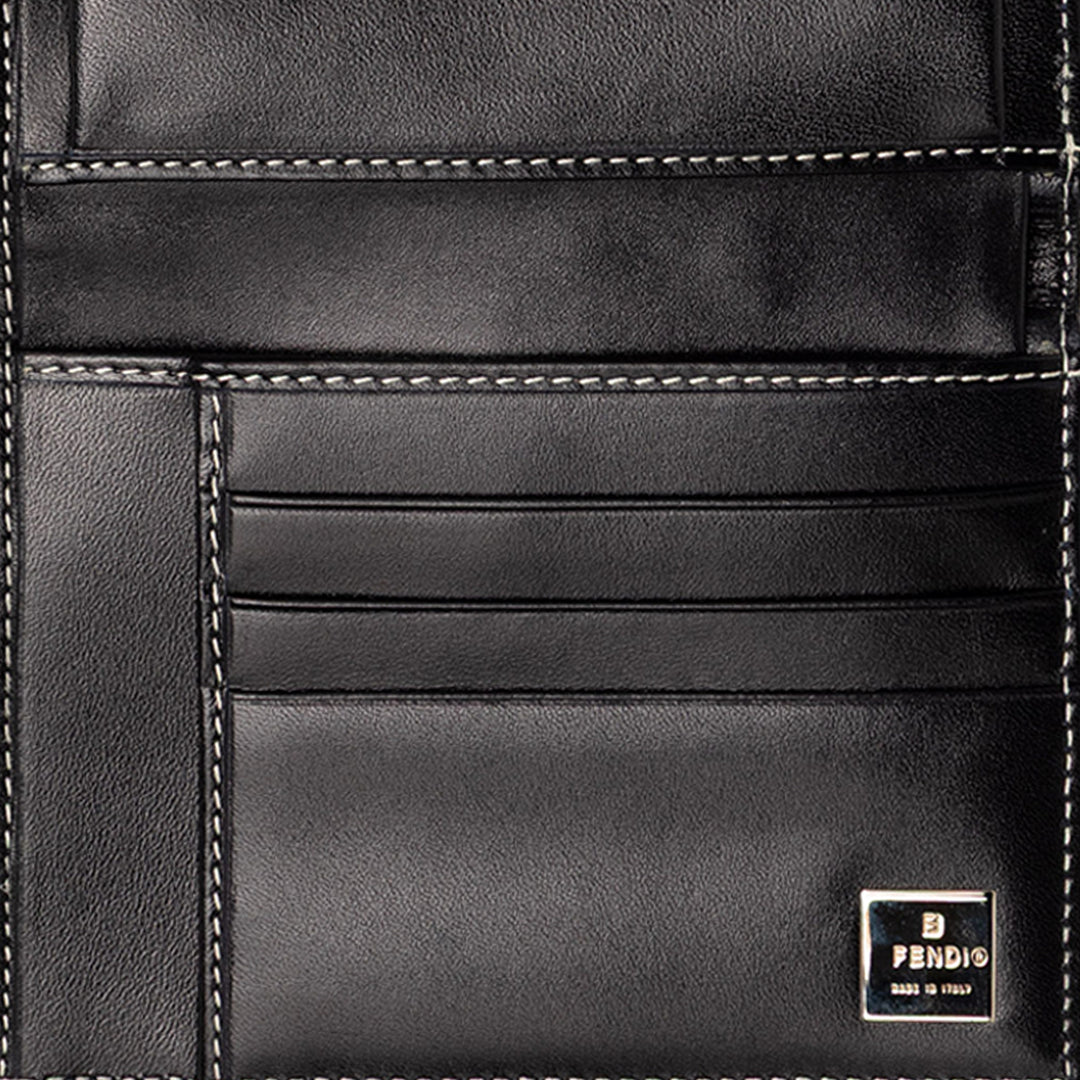 Fendi Zucchino Toile Trifold Portefeuille