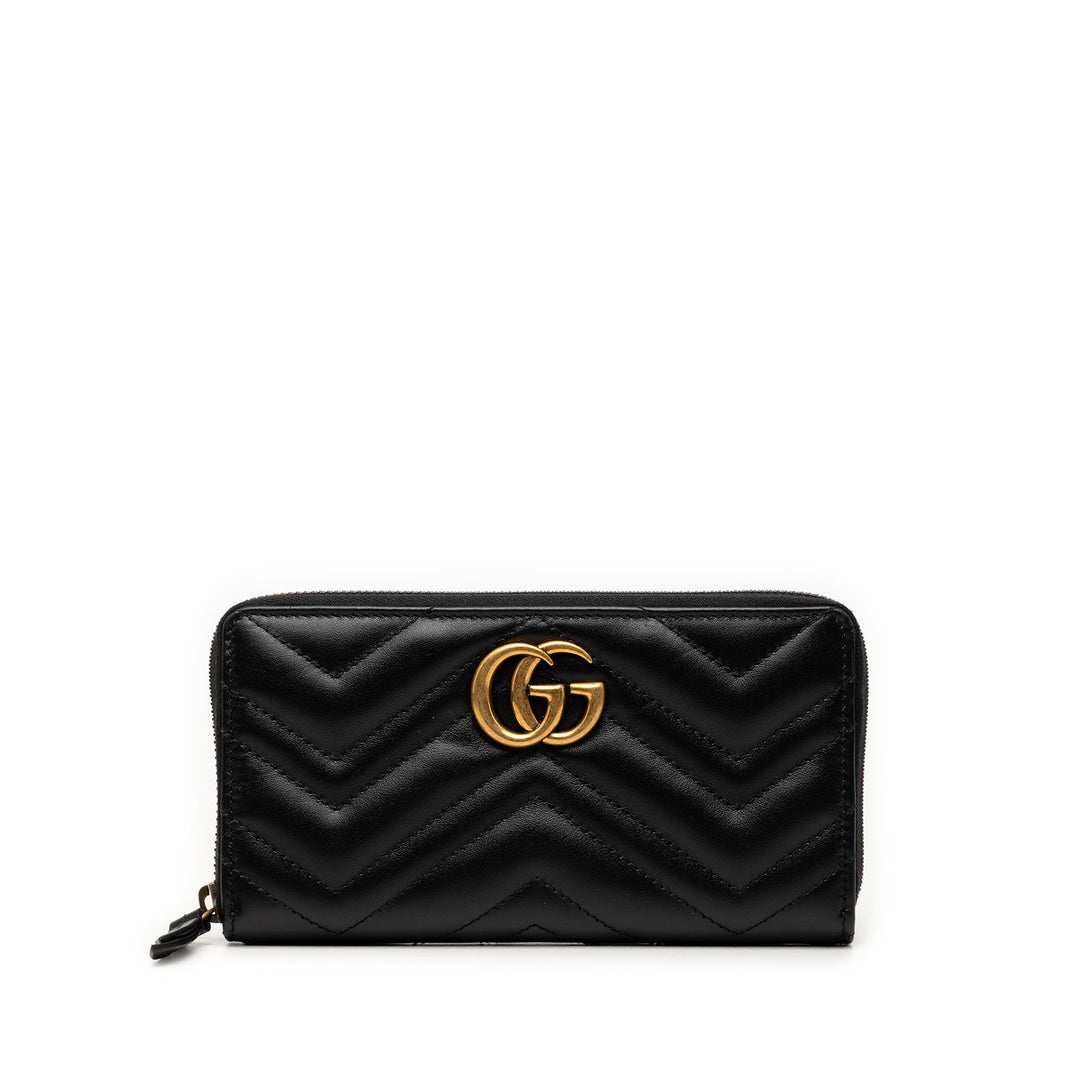 Gucci GG Marmont Matelasse Cuir de veau Zip Around Portefeuille