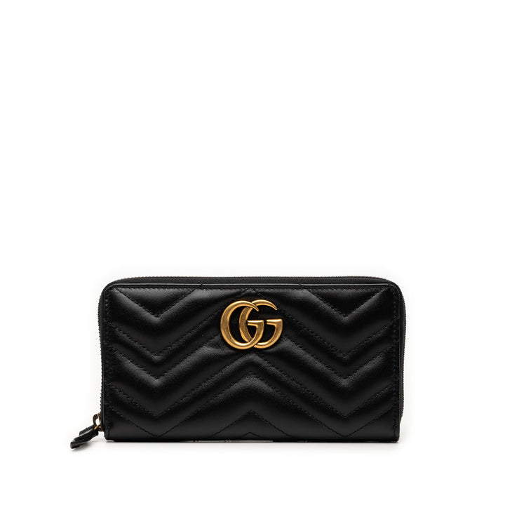 Gucci GG Marmont Matelasse Cuir de veau Zip Around Portefeuille