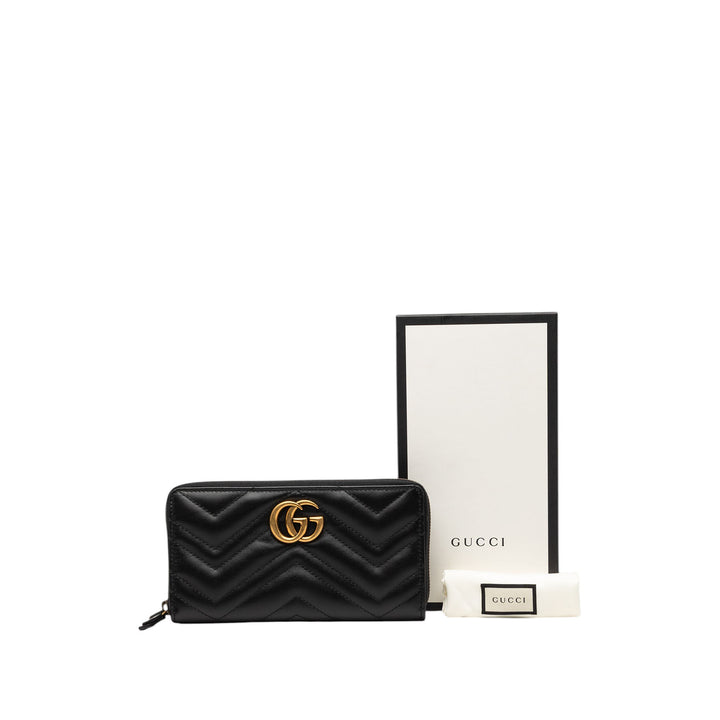 Gucci GG Marmont Matelasse Cuir de veau Zip Around Portefeuille