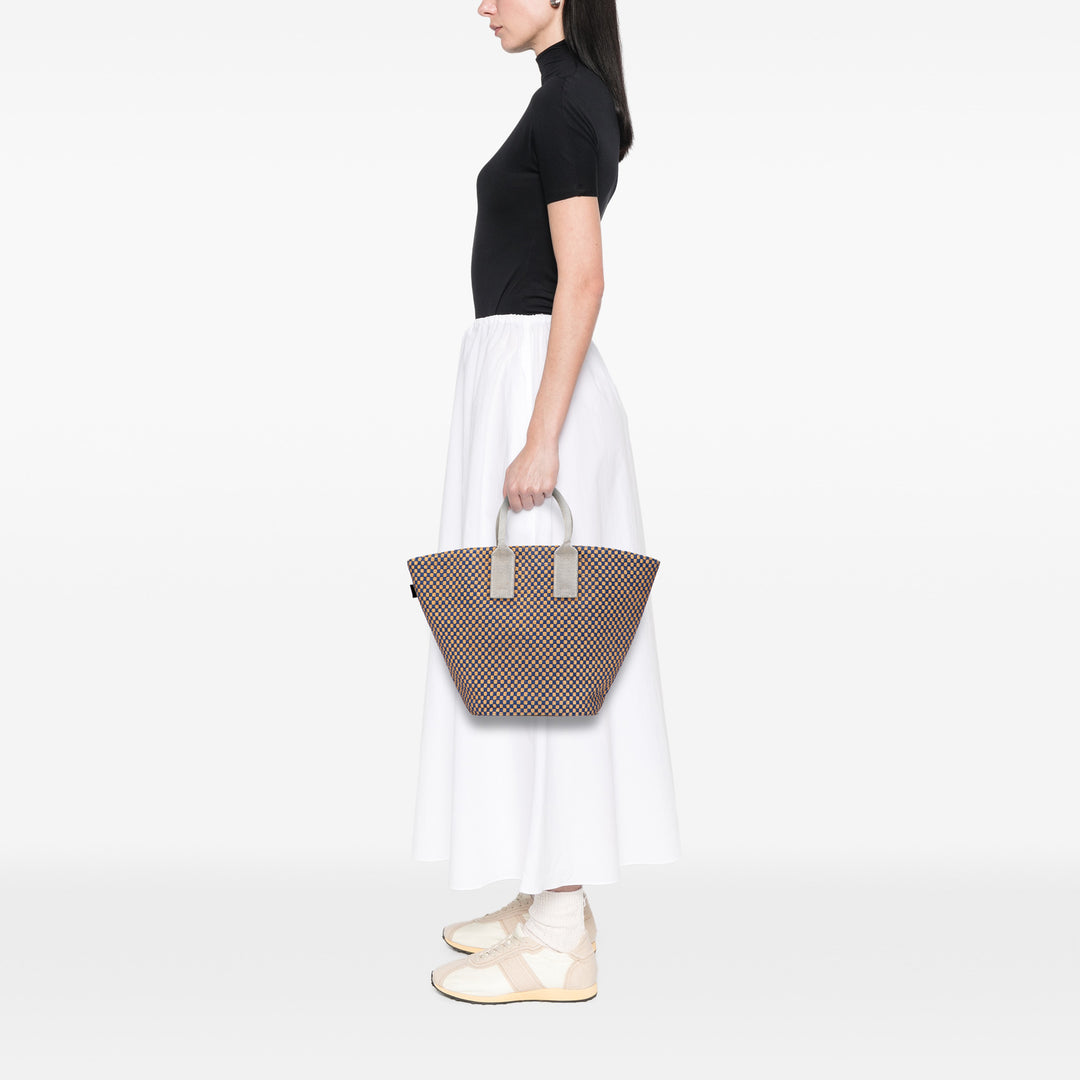 Linen and Jute Panier Bus Tote GM Brown - Gaby Paris