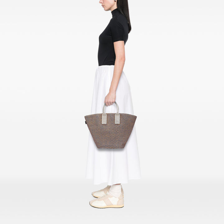 Linen and Jute Panier Bus Tote GM Brown - Gaby Paris