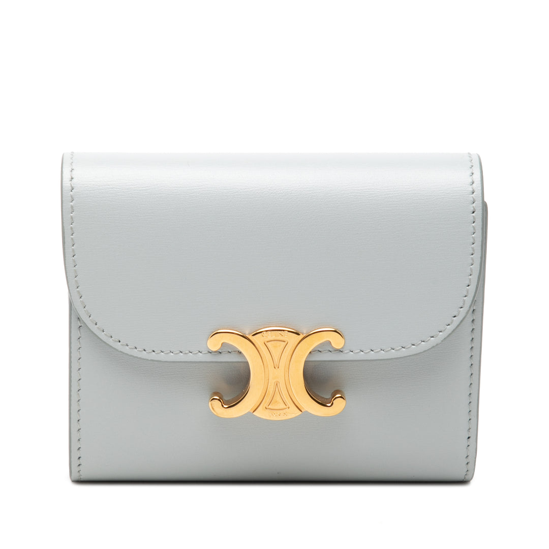 Celine brillant Cuir de veau Triomphe à rabat Small Portefeuille