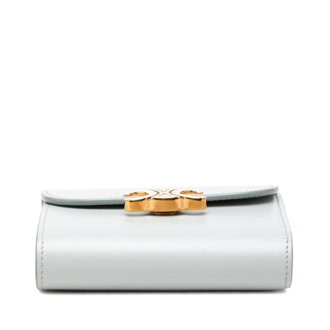 Celine brillant Cuir de veau Triomphe à rabat Small Portefeuille
