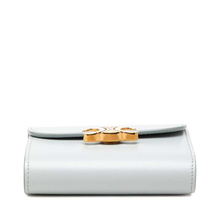 Celine brillant Cuir de veau Triomphe à rabat Small Portefeuille
