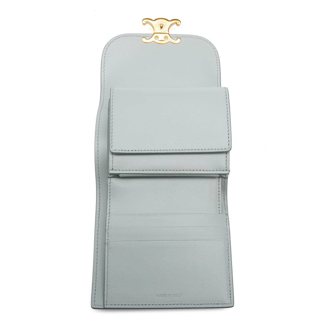 Celine brillant Cuir de veau Triomphe à rabat Small Portefeuille