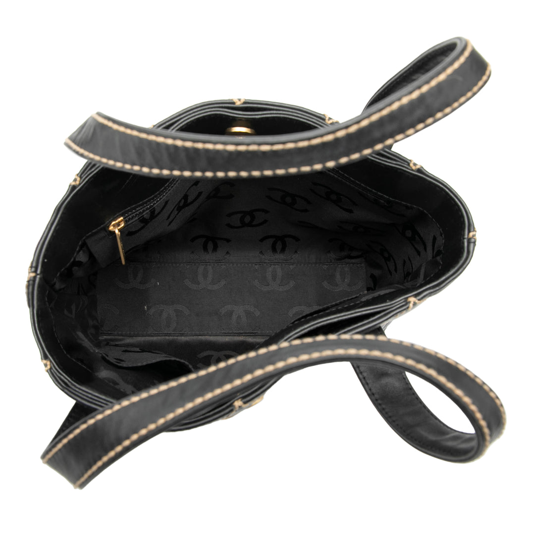 Chanel Small CC Matelassé Cuir de veau Wild Stitch Cabas – GABY PARIS Authentique