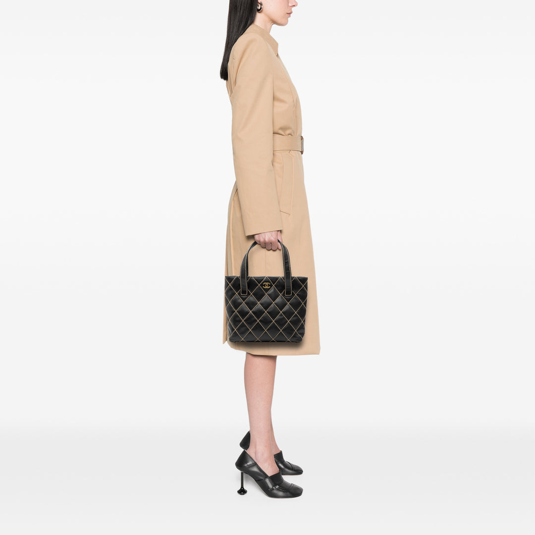 Chanel Small CC Matelassé Cuir de veau Wild Stitch Cabas – GABY PARIS Authentique