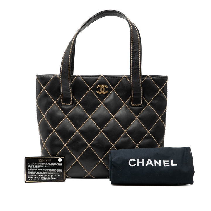 Chanel Small CC Matelassé Cuir de veau Wild Stitch Cabas – GABY PARIS Authentique