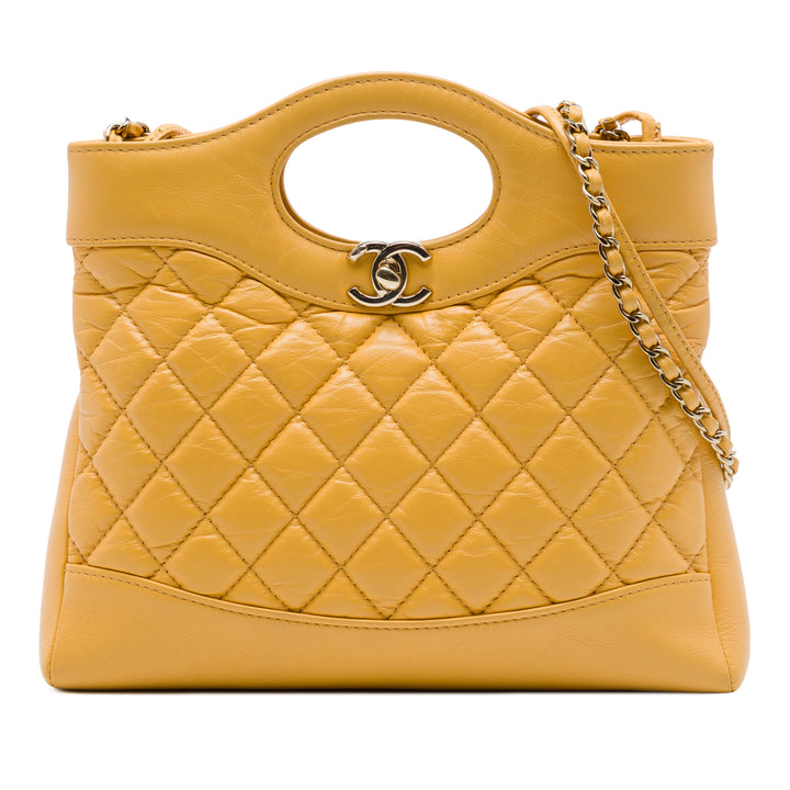 brillant Froissé 31 Cabas Mini Cuir de veau Jaune