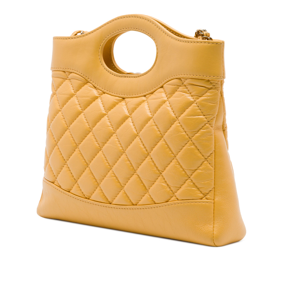 brillant Froissé 31 Cabas Mini Cuir de veau Jaune
