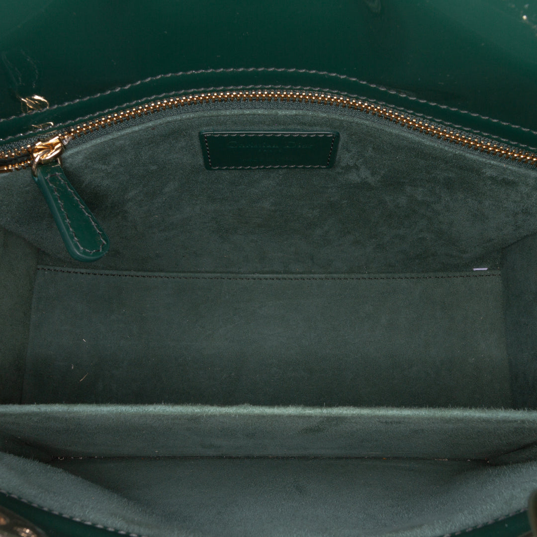Medium Patent Cannage Lady Dior Green - Gaby Paris