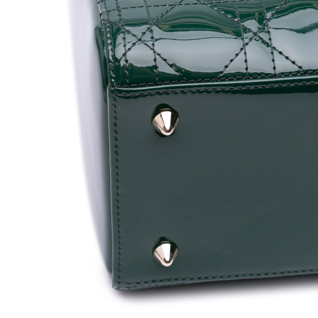 Medium Patent Cannage Lady Dior Green - Gaby Paris