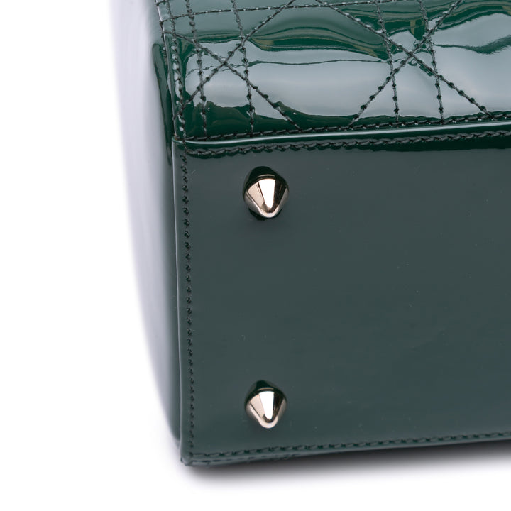 Medium Patent Cannage Lady Dior Green - Gaby Paris