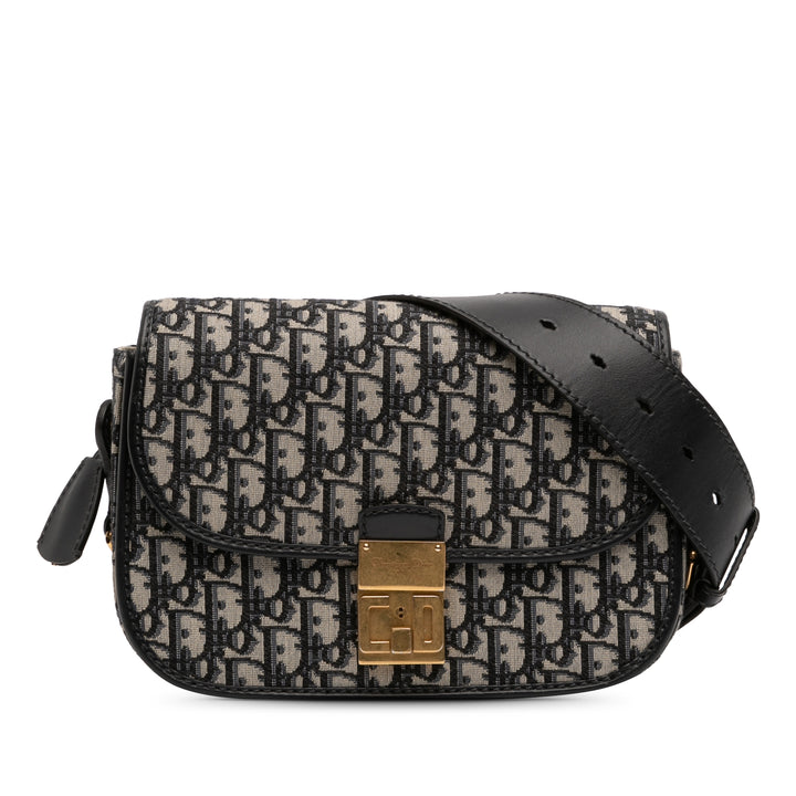 Dior Oblique Toile à rabat Sac porté croisé