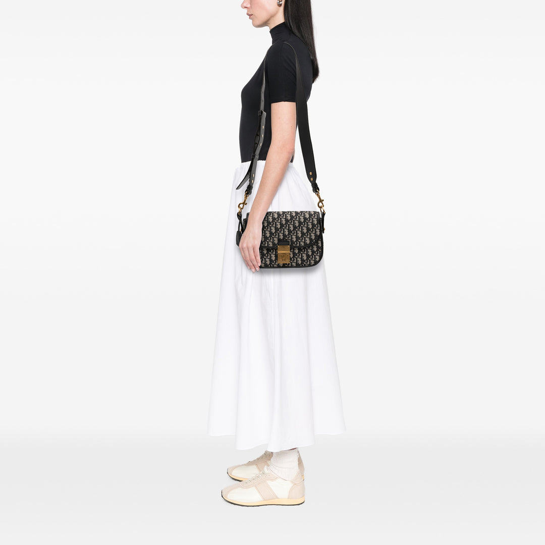 Dior Oblique Toile à rabat Sac porté croisé