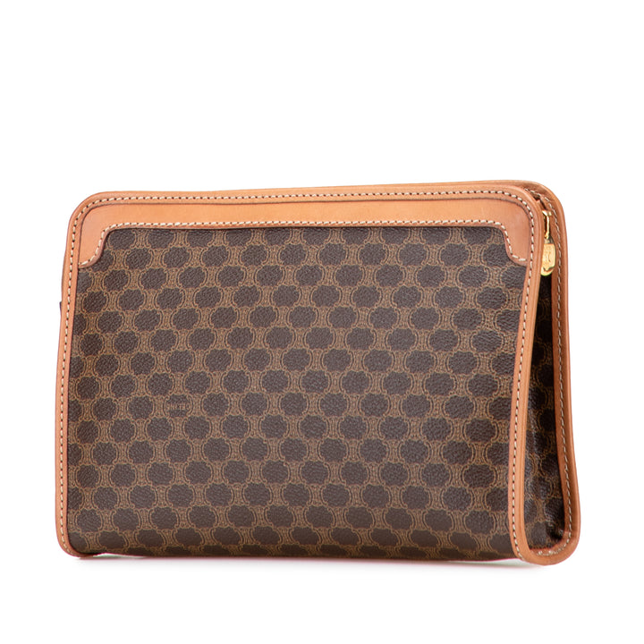 Macadam Coated Canvas Clutch Brown - Gaby Paris