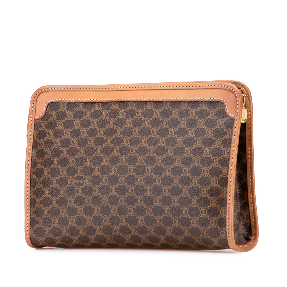 Macadam Coated Canvas Clutch Brown - Gaby Paris