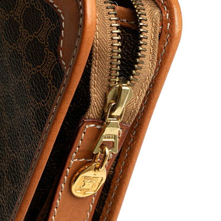 Macadam Coated Canvas Clutch Brown - Gaby Paris