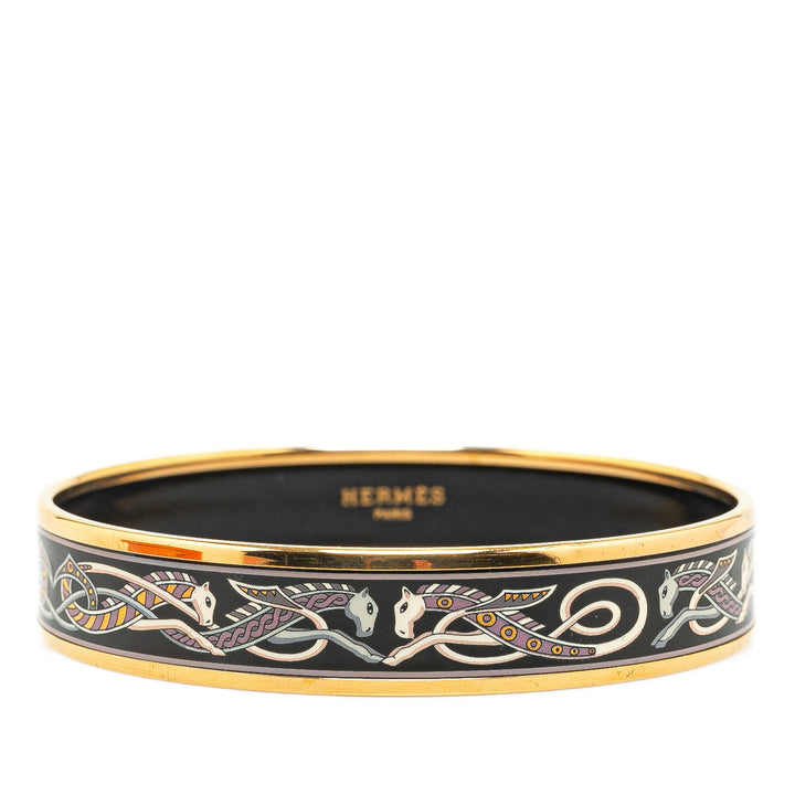 Narrow Enamel Cloisonne Bangle Black - Gaby Paris