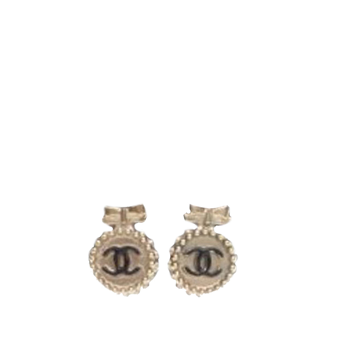 Chanel Gold Plated CC Bow Push Back Earrings Gold - GABY PARIS