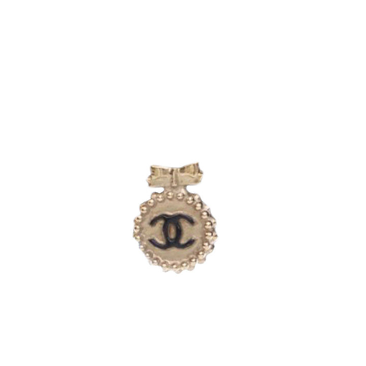 Chanel Gold Plated CC Bow Push Back Earrings Gold - GABY PARIS