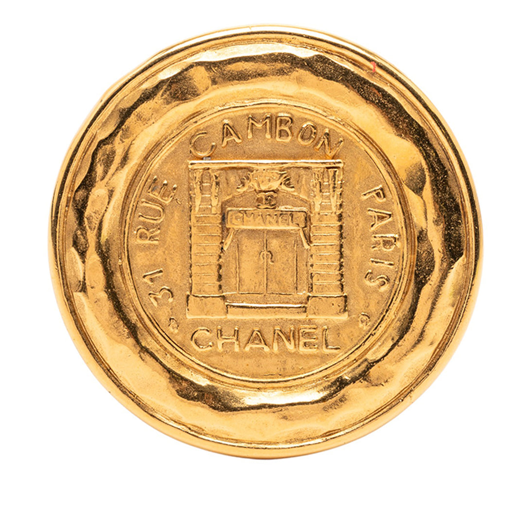 Chanel plaqué 31 Rue Cambon Rond Vintage Pin Broche – GABY PARIS Authentique