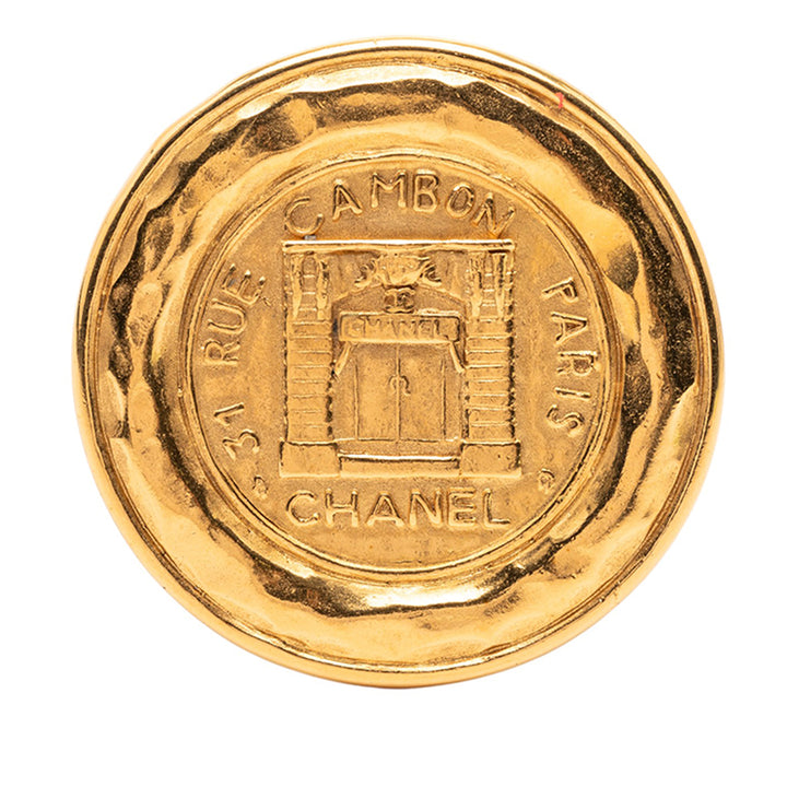 Chanel plaqué 31 Rue Cambon Rond Vintage Pin Broche – GABY PARIS Authentique