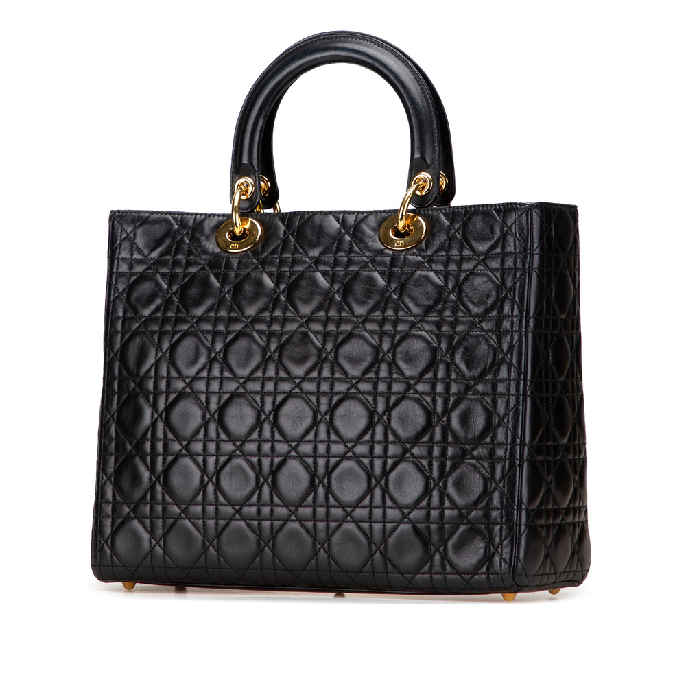 Dior Large Cuir d’agneau Cannage Lady Dior Noir – GABY PARIS Authentique