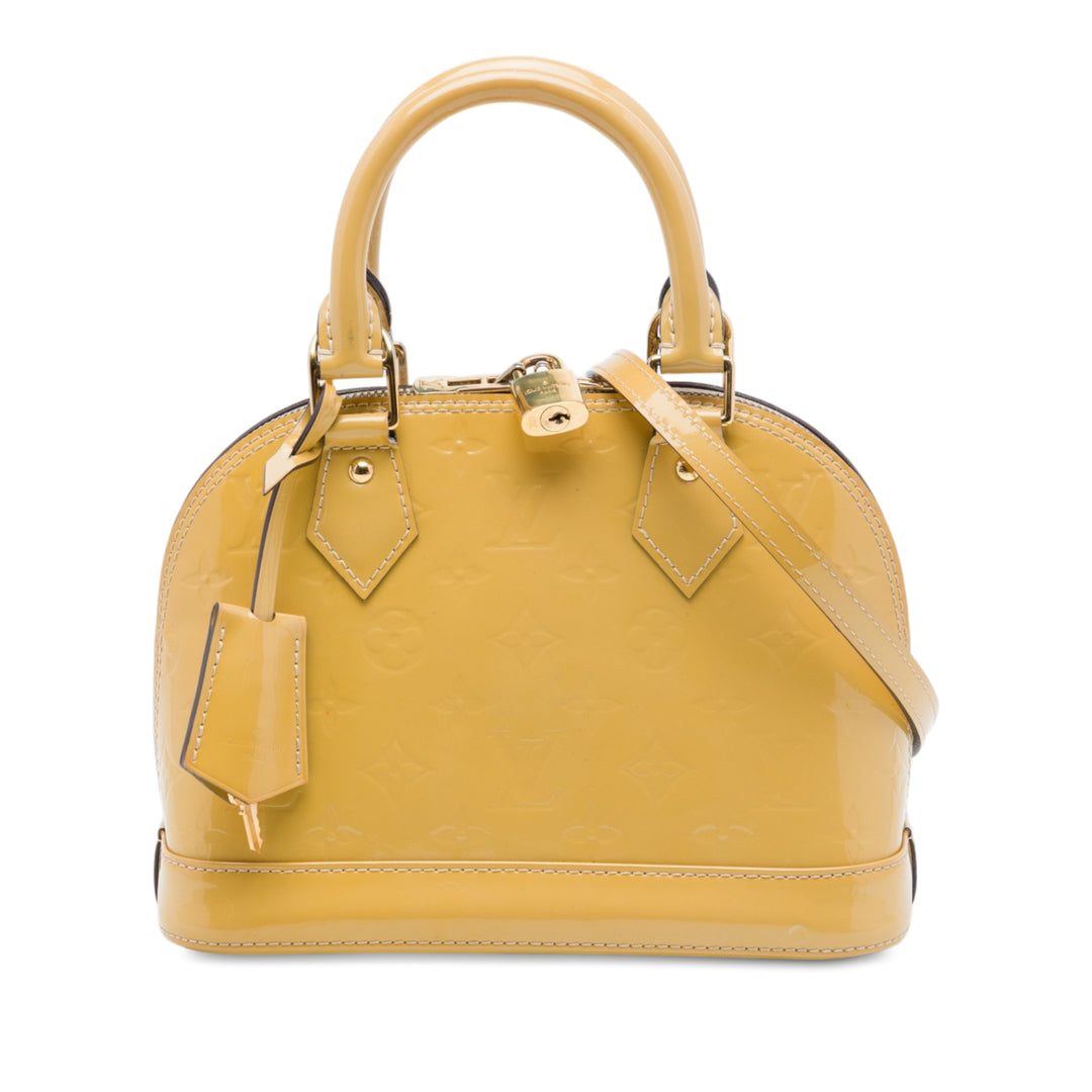 Louis Vuitton Sac à main Alma Monogram BB Cuir verni Jaune – vue principale – GABY PARIS