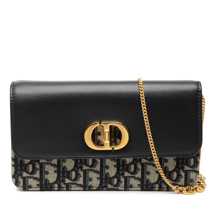 Jacquard et Miss Caro Pochette avec chaîne Oblique Bleu