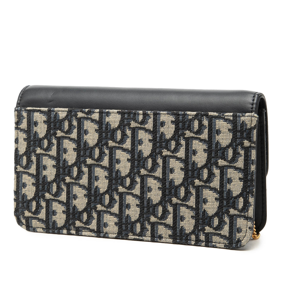Jacquard et Miss Caro Pochette avec chaîne Oblique Bleu