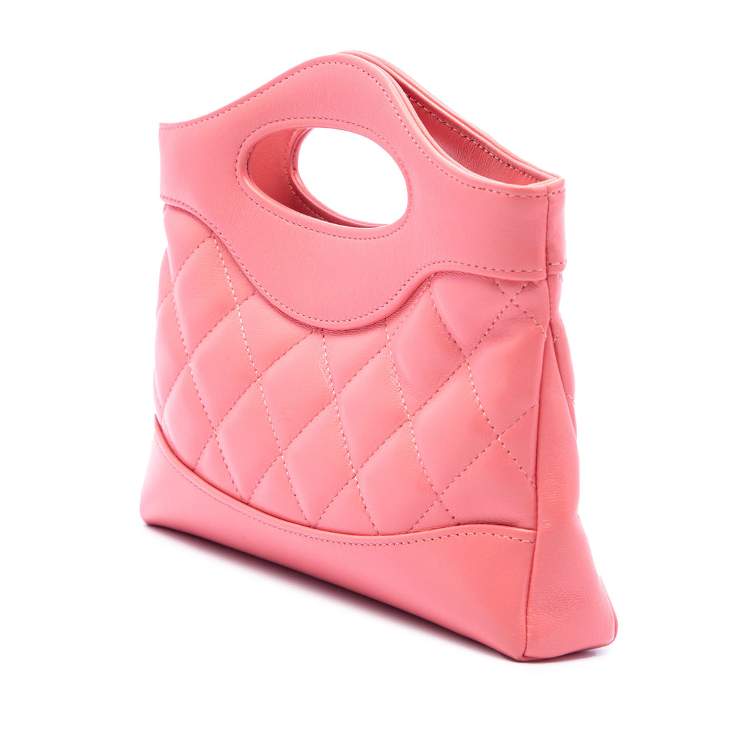 Matelassé 31 Cabas Nano Cuir d'agneau Rose