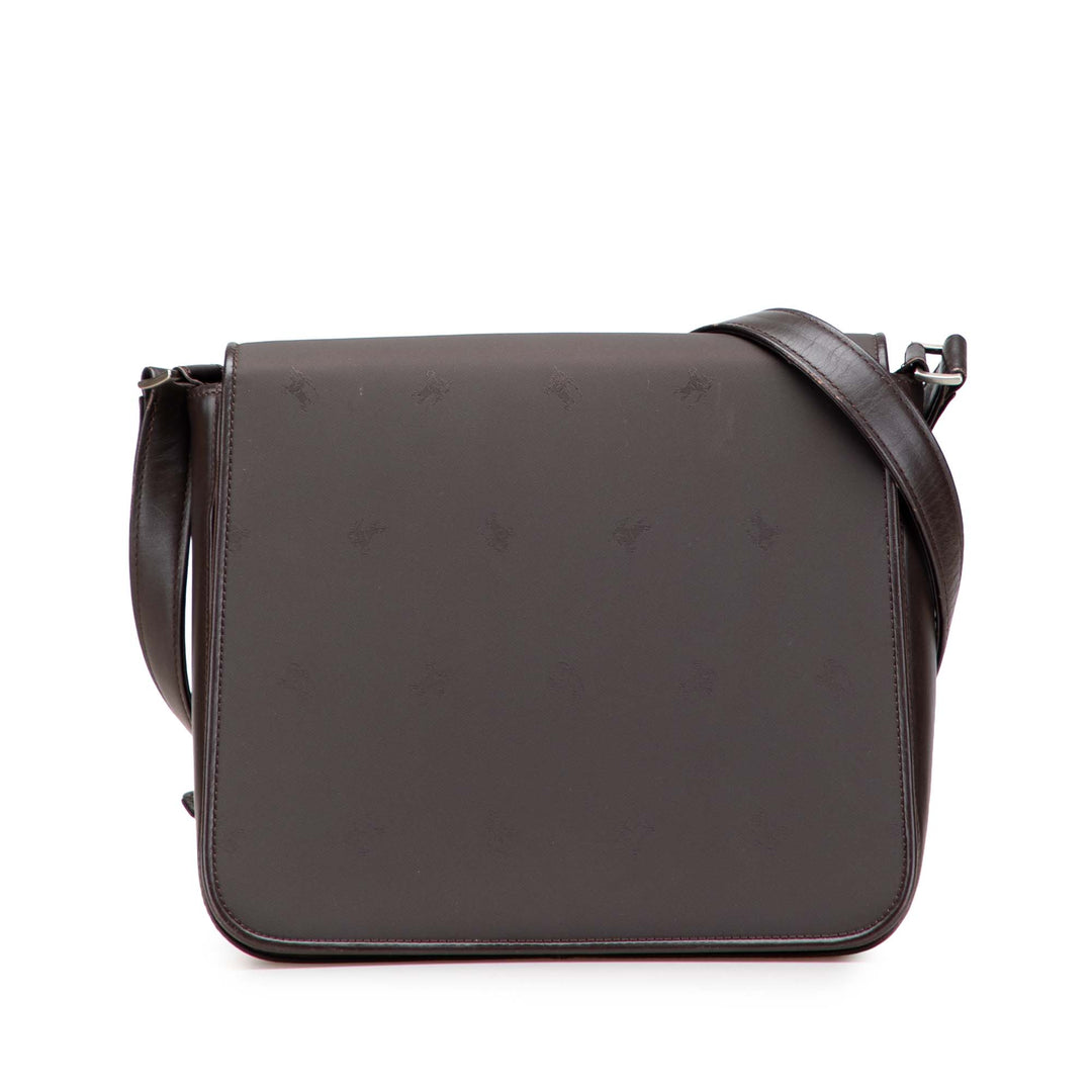 Burberry Jacquard and Cuir Knight Sac porté croisé Marron – GABY PARIS Authentique